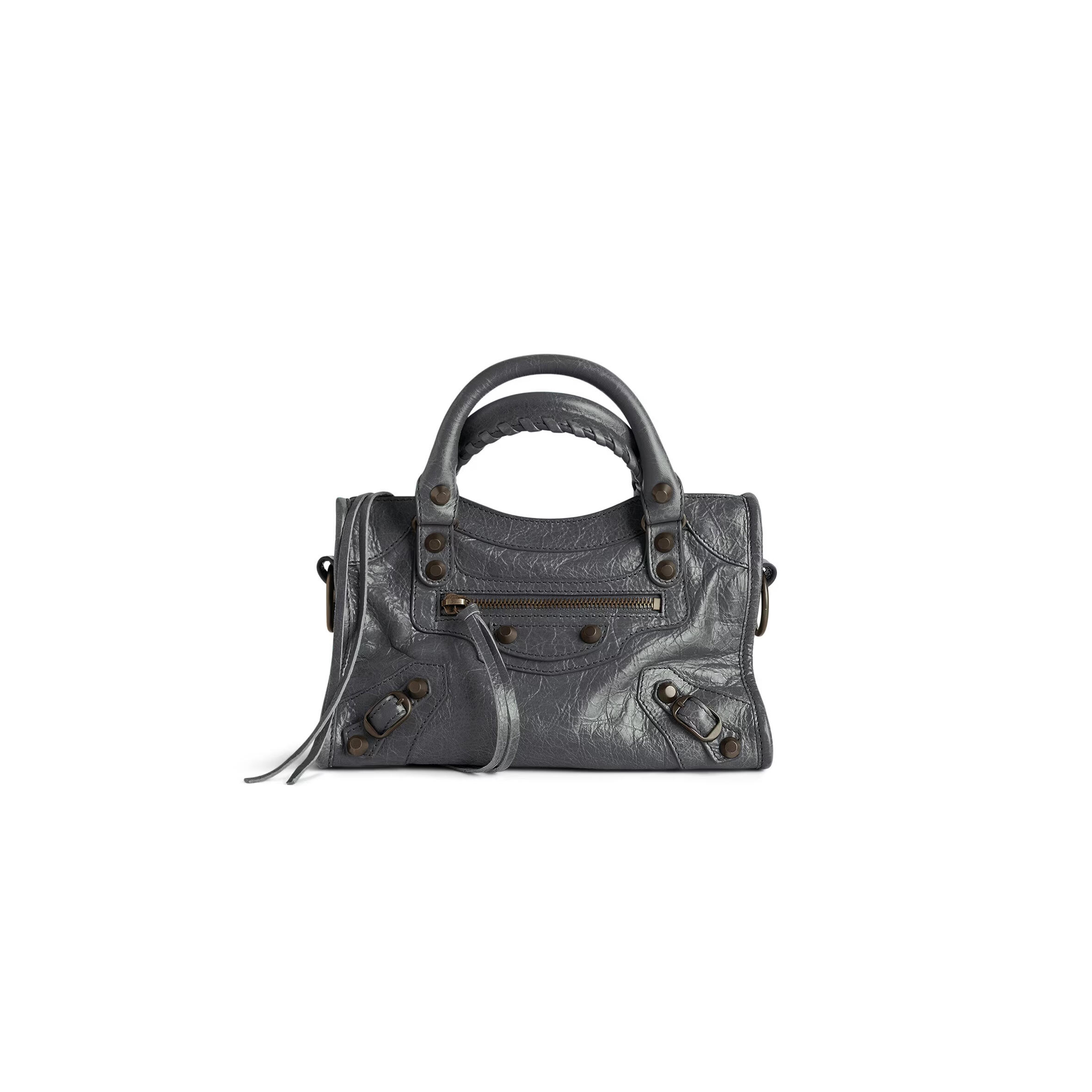 Ba1en*iaga women''s le city bag mini in volcanic rock 8063952abek1251 (23.8*16*6.3cm)